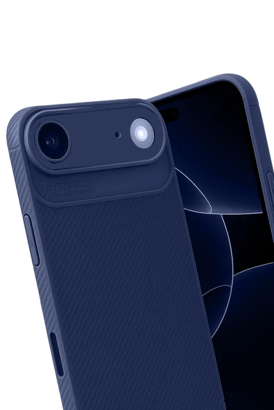 Zipax Apple iPhone 17 Air Kılıf Karbon Görünümlü Silikon Azn-Carbon - Resim 3