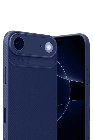 Zipax Apple iPhone 17 Air Kılıf Karbon Görünümlü Silikon Azn-Carbon - Resim 2