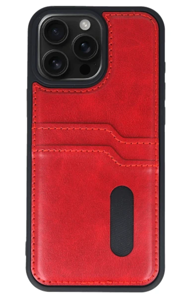 Zipax Apple iPhone 14 Pro Max Kılıf Kartlıklı Silikon Kapak Azn-Sara - Resim 2