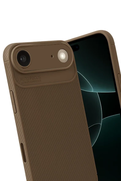 Zipax Apple iPhone 17 Air Kılıf Karbon Görünümlü Silikon Azn-Carbon - Resim 3