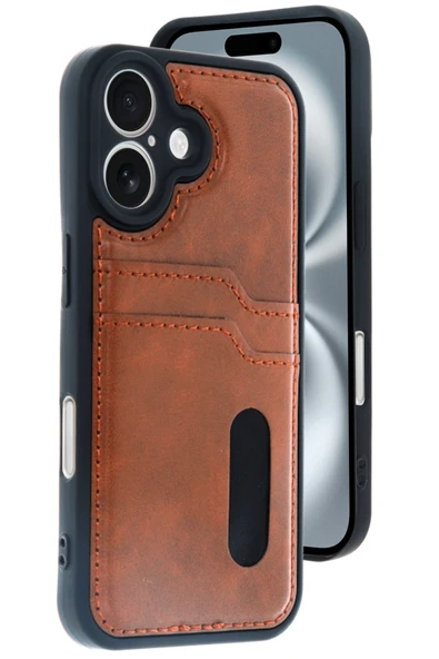 Zipax Apple iPhone 16 Kılıf Kartlıklı Silikon Kapak Azn-Sara ürün görseli 1