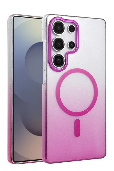 Zipax Samsung Galaxy S24 Ultra Kılıf Simli Renk Geçişli Magesafe Kapak Azn-Fiyonk ürün görseli 1