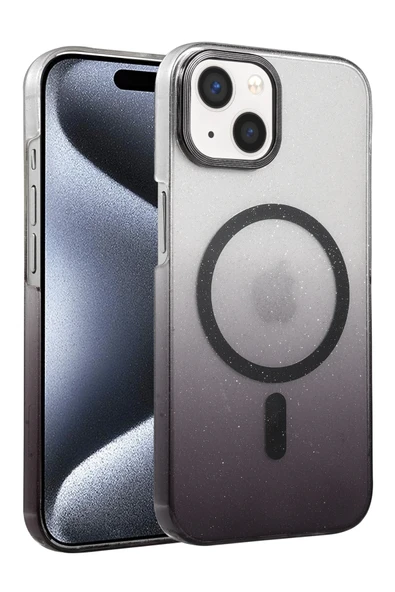 Zipax Apple iPhone 14 Kılıf Simli Renk Geçişli Magesafe Kapak Azn-Fiyonk ürün görseli 1