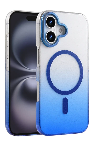 Zipax Apple iPhone 16 Kılıf Simli Renk Geçişli Magesafe Kapak Azn-Fiyonk ürün görseli 1