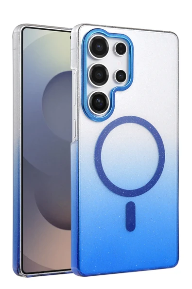 Zipax Samsung Galaxy S24 Ultra Kılıf Simli Renk Geçişli Magesafe Kapak Azn-Fiyonk ürün görseli 1