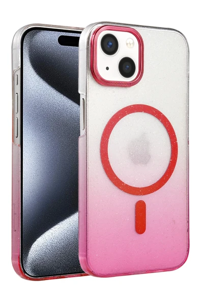 Zipax Apple iPhone 15 Kılıf Simli Renk Geçişli Magesafe Kapak Azn-Fiyonk ürün görseli 1