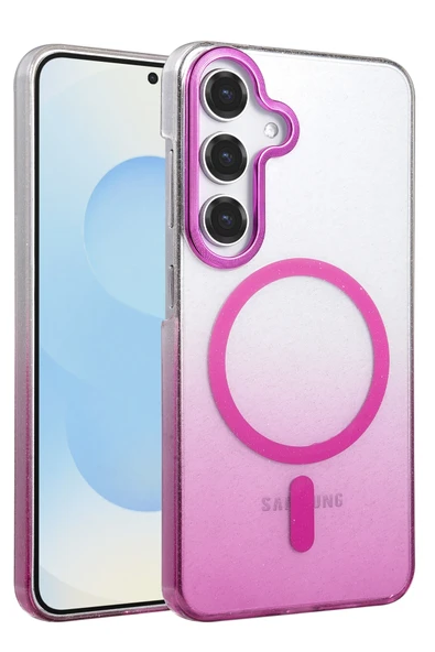 Zipax Samsung Galaxy S24 FE Kılıf Simli Renk Geçişli Magesafe Kapak Azn-Fiyonk ürün görseli 1