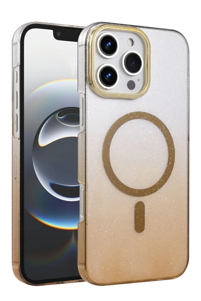 Zipax Apple iPhone 16 Pro Max Kılıf Simli Renk Geçişli Magesafe Kapak Azn-Fiyonk ürün görseli 1