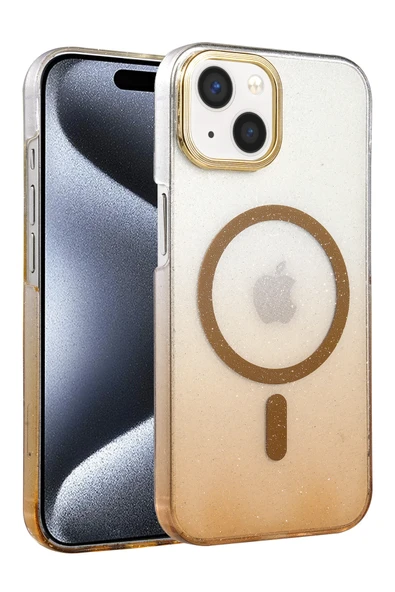 Zipax Apple iPhone 14 Kılıf Simli Renk Geçişli Magesafe Kapak Azn-Fiyonk ürün görseli 1