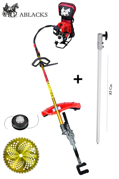Ablacks Benzinli Sırt Tırpan + Fındık, Zeytin, Ceviz, Dal Silkeleme Aparatı + 85 CM Uzatma Aparatı (3 Metre Uzunluk) ürün görseli