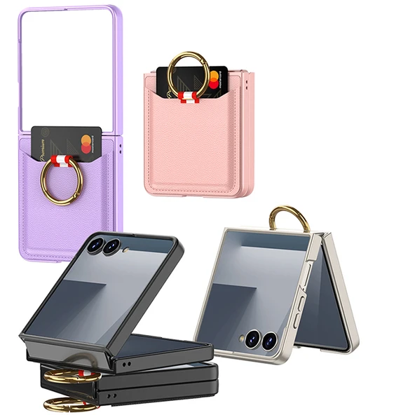 Zipax Samsung Galaxy Z Flip 7 Kılıf Yüzüklü Kartlıklı Kapak Zr-KptaKart - 2