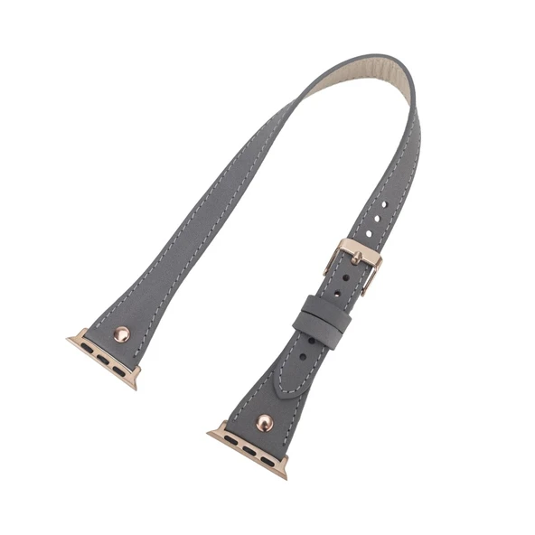 Apple Watch Uyumlu Deri Kordon 42-44-45mm Slim DT RGRST9 - 3