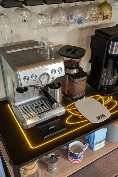 Valerine Life Barista Kahve Barı Tezgah Matı Sıvı Geçirmez XXL Büyük Boy Espresso Makinesi Pad 40x90cm 27BRD250827 - Resim 3