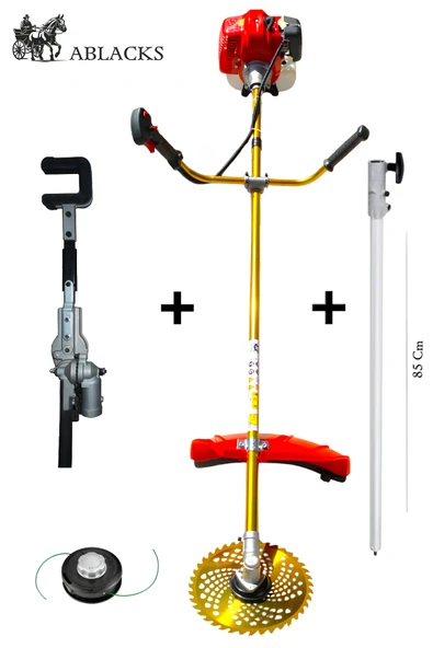 Ablacks Benzinli Yan Tırpan + Fındık, Zeytin, Ceviz, Dal Silkeleme Aparatı + 85 CM Uzatma Aparatı (3 Metre Uzunluk) ürün görseli