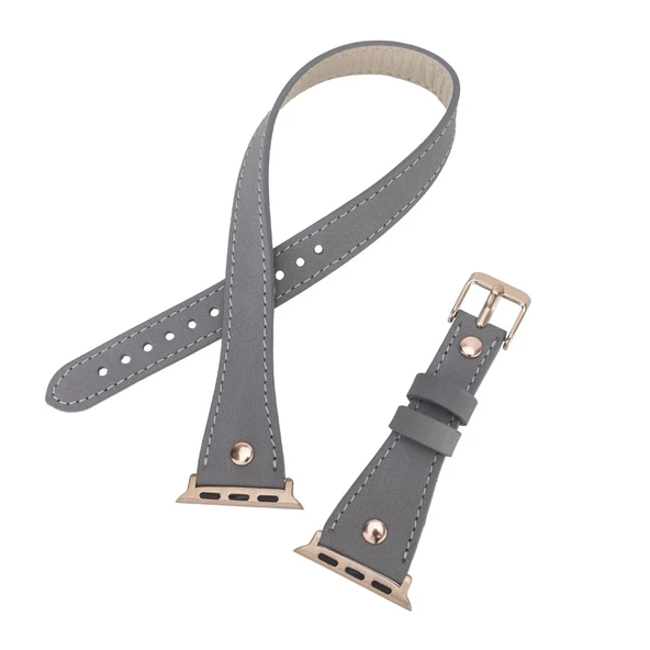 Apple Watch Uyumlu Deri Kordon 42-44-45mm Slim DT RGRST9 - 4