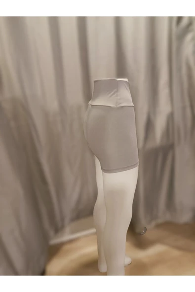 İnce Mikro Şort Tayt Toparlayıcı Yüksel Bel Light Gri Renk - 2