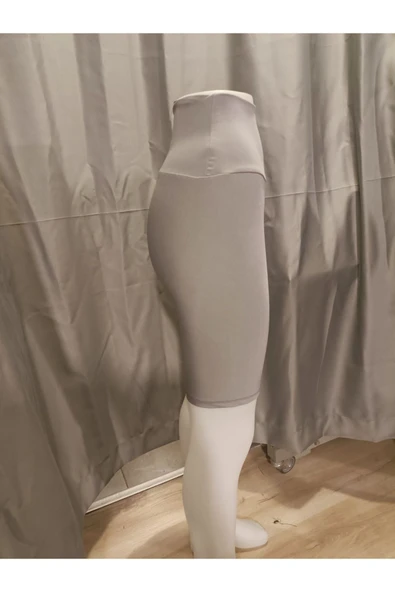 İnce Şort Tayt Toparlayıcı Yüksel Bel Light Gri Renk - 3