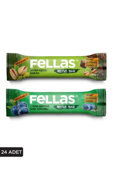 Meyve Bar 40g Süper İkili Kutu 24 Adet - Antep Fıstıklı x 12 Adet + Yaban Mersini x 12 Adet ürün görseli 1