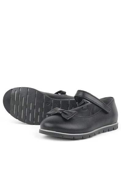 Rakerplus Hakiki Deri Siyah Kız Çocuk Babet - Resim 4