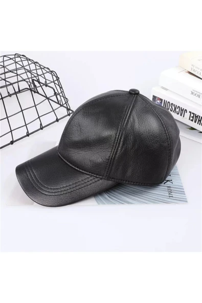 Hakiki Deri Beyzbol Kep Şapka - 4