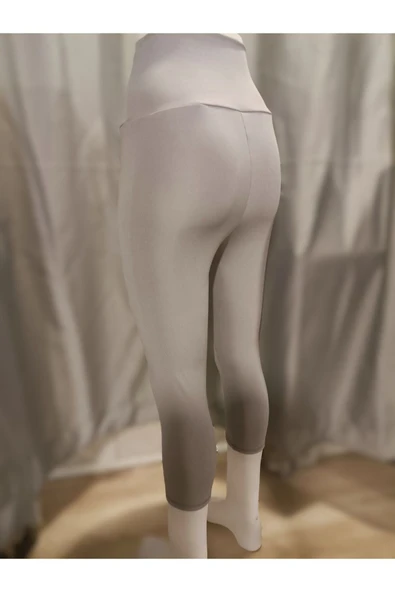 İnce Kapri Tayt Toparlayıcı Yüksel Bel Light Gri Renk - 6