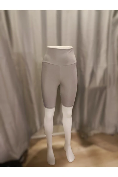 İnce Şort Tayt Toparlayıcı Yüksel Bel Light Gri Renk - 2