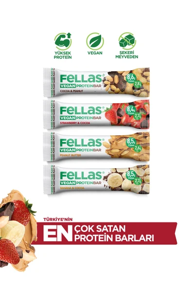 Fellas Vegan Protein Bar Deneme Paketi x 4 Adet ürün görseli