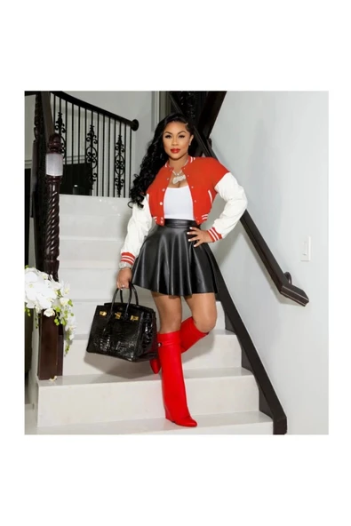 Kloş suni deri etek orta boy - 3