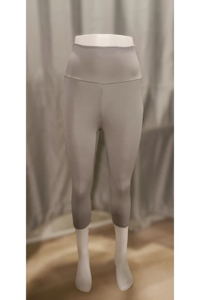 İnce Kapri Tayt Toparlayıcı Yüksel Bel Light Gri Renk - 7