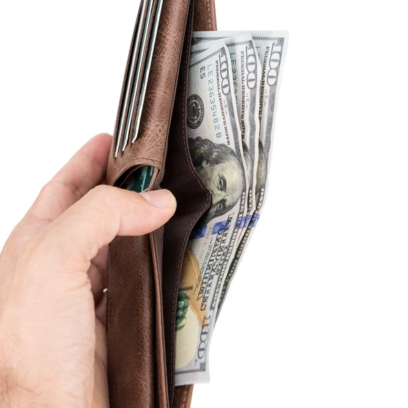 Deri Cüzdan, 6 Kart ve Bozuk Para Bölmeli, Karamel Kahve Deri - Resim 5