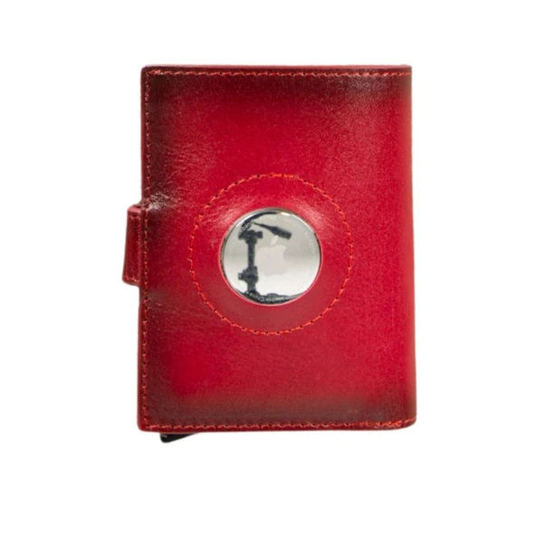 Palertag Deri Cüzdan, Apple AirTag Uyumlu Kırmızı ürün görseli