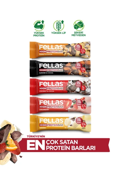 Fellas Yüksek Protein Bar Deneme Paketi x 5 Adet ürün görseli