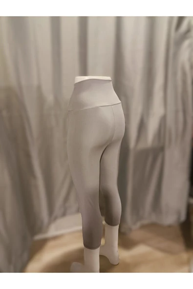 İnce Kapri Tayt Toparlayıcı Yüksel Bel Light Gri Renk - 5