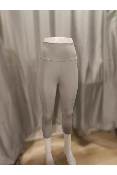 İnce Kapri Tayt Toparlayıcı Yüksel Bel Light Gri Renk - 2