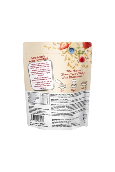 Glutensiz Müsli 2'li - Kırmızı Meyveli 270g + Karışık Kuruyemişli 270g - Resim 2