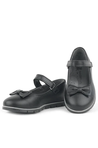 Rakerplus Hakiki Deri Siyah Kız Çocuk Babet - Resim 5