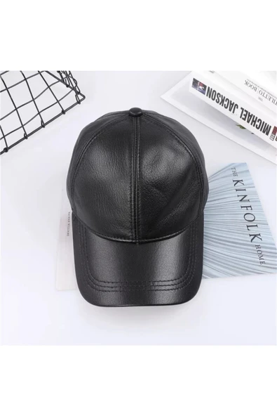 Hakiki Deri Beyzbol Kep Şapka - 5