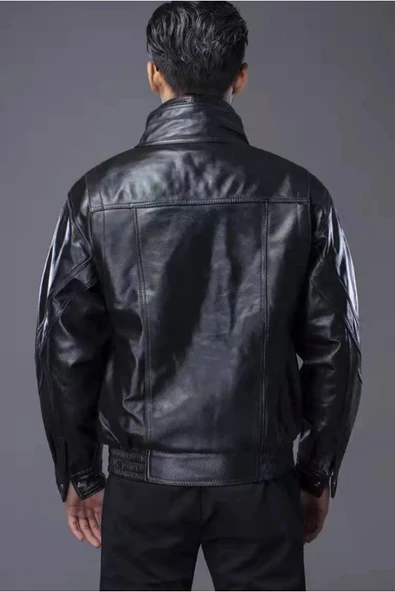 Bombacı mont hakiki deri ultra hakim yaka - 4