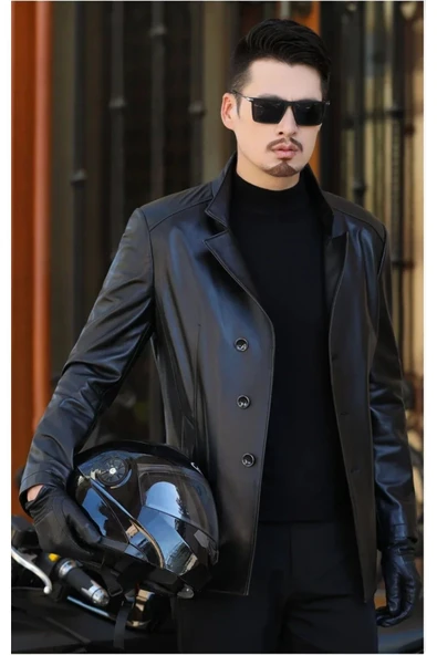 Dana derisi Ceket tarzı mont hakiki deri - Resim 3