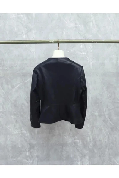 Kadın hakiki deri slim fit ceket - 5