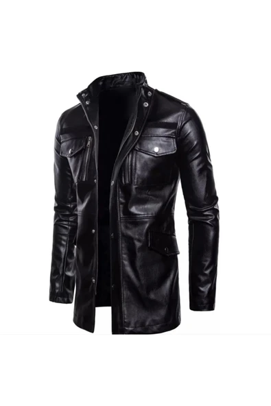 Hakiki kuzu derisi Uzun mont pardesü tarzı kesim - 2