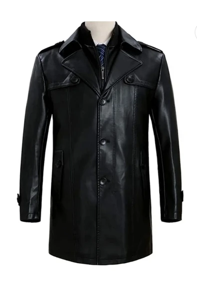 Pardesü kuzu derisi içi kürksüz astarlı  tam boy - Resim 4