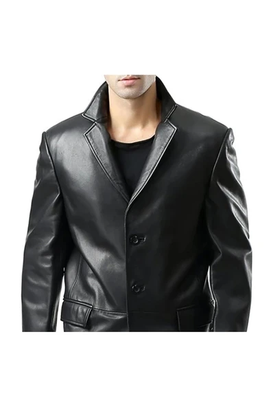 Hakiki deri zik uzun ceket - 7