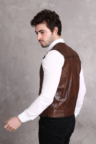 Hakiki Deri Yelek - 4