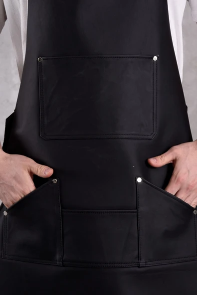 Dana Derisi Önlük Siyah Renk Erkek - 2