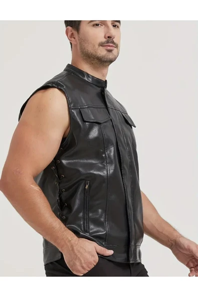 Cooper yelek yanlardan bağlama ayarlı ve fermuar kapamalı - 4