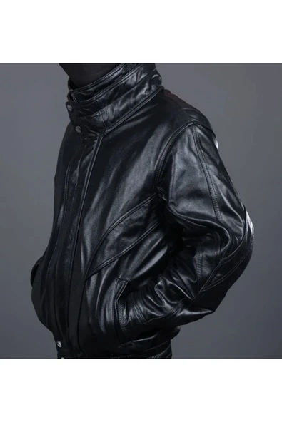 Bombacı mont hakiki deri ultra hakim yaka - 6