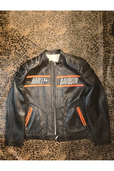 Hakiki deri Erkek ceket regular-fit  motorcu tarzı - 4