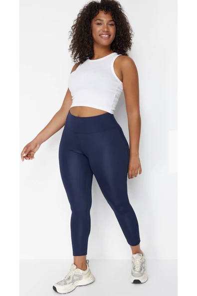 İnce Tayt Toparlayıcı Yüksel Bel Lacivert Renk