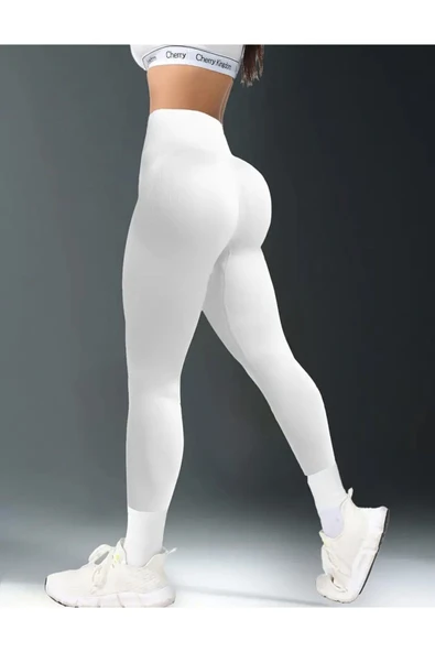 Disko Beyaz Tayt Yüksel Bel Dar Paça Orta Kalın - 3